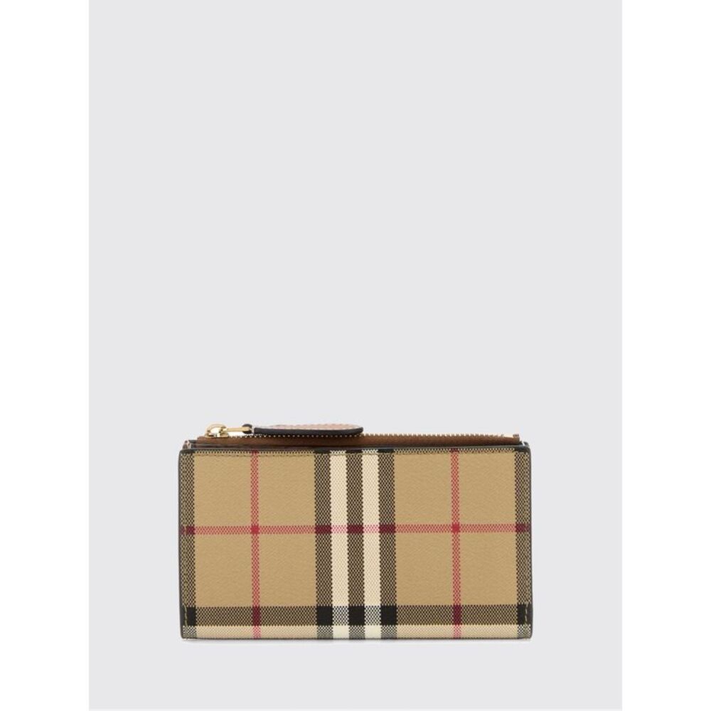 Burberry Women Burberry Vintage Check Coated Cotton Bifold Wallet